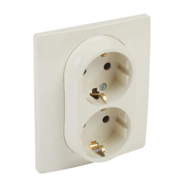 Legrand - NiLoe - контакт шуко двоен с рамка 16A КРЕМ 764634
