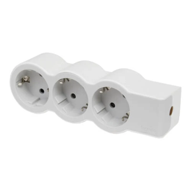 Legrand разклонител 3x2P+E шуко БЕЗ кабел - БЯЛ 694573