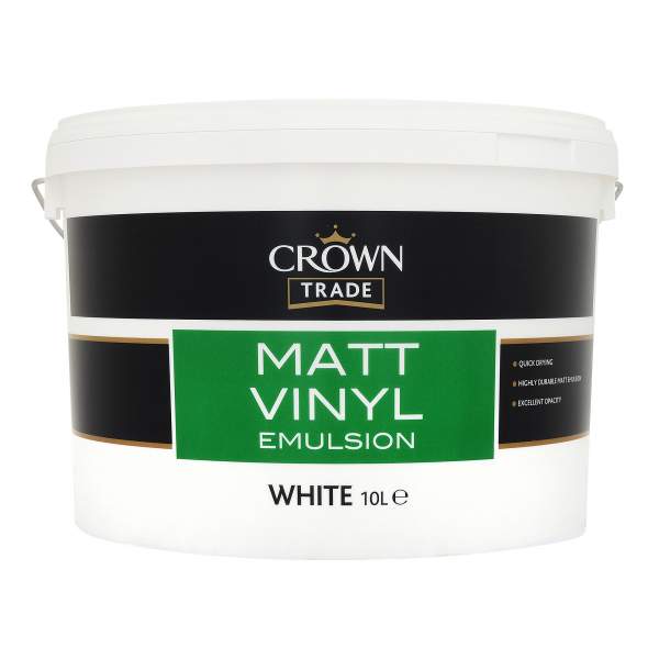 CROWN - Trade Matt Vinyl Emulsion WHITE 10л