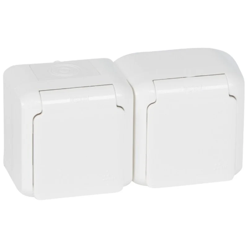 Legrand Forix контакт двоен шуко IP44 Forix Бял 782374