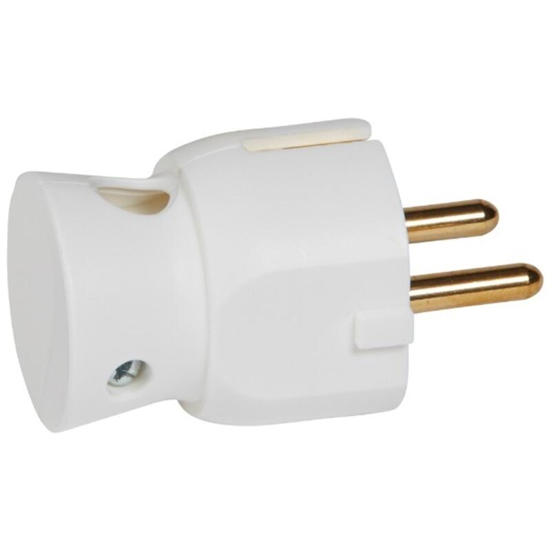 Legrand - Helium щепсел 2P+E 16A- за кабел 90* бял 50316
