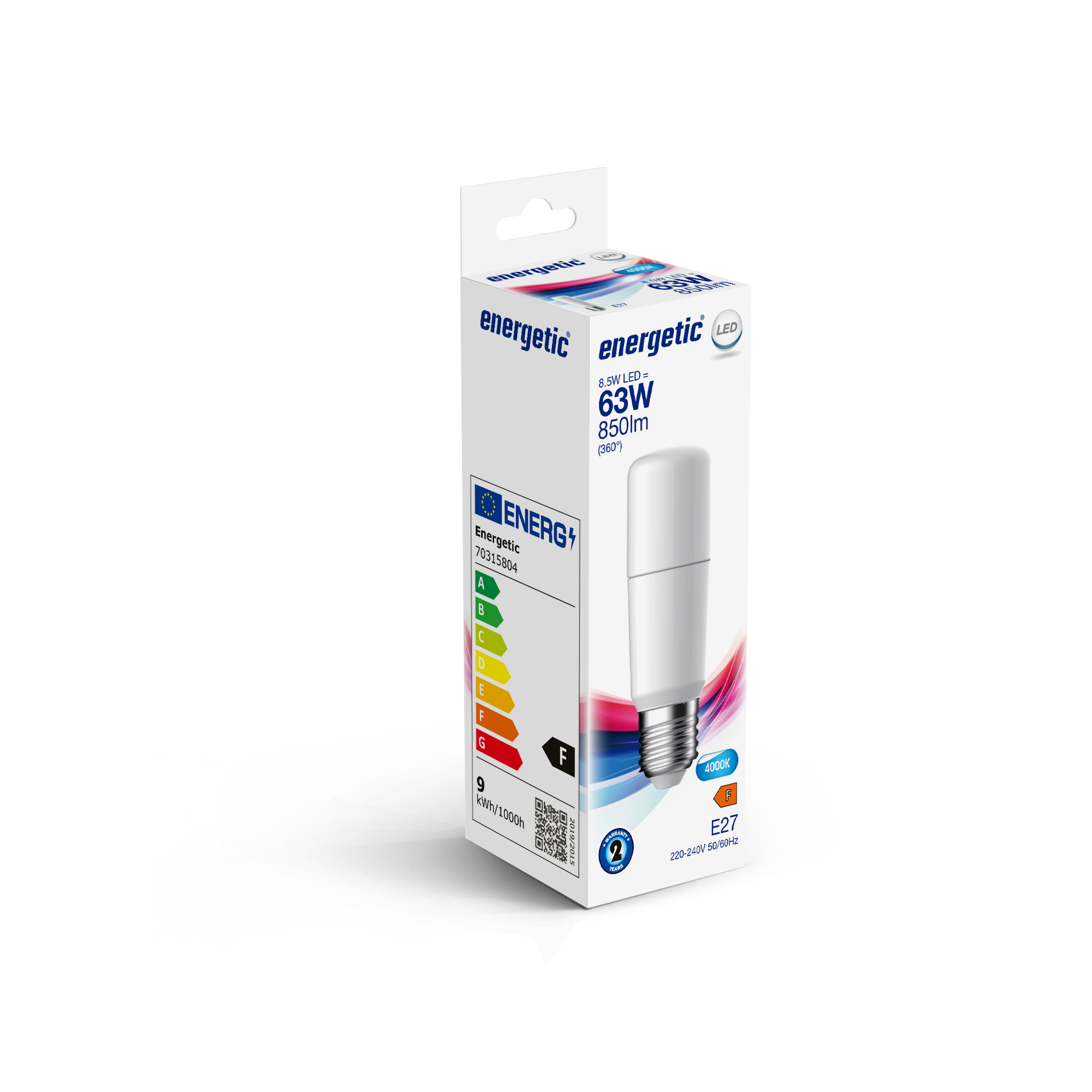 ENERGETIC - LED крушка T38 8.5W 4000k 850lm - Е27 240 градуса