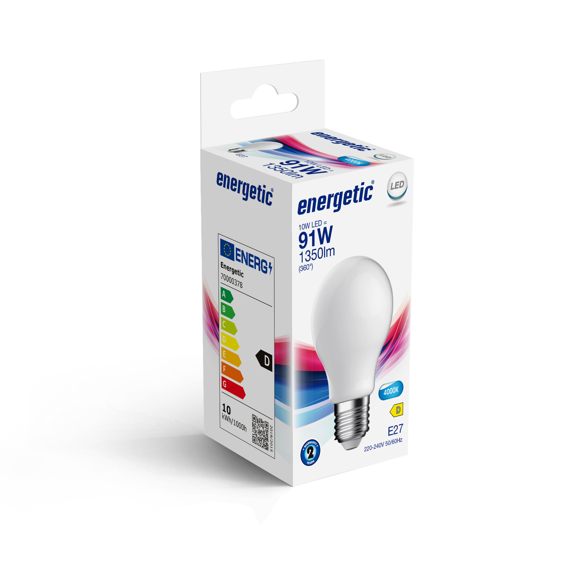 ENERGETIC - LED крушка филамент 10W 4000K 1350lm - E27 матова