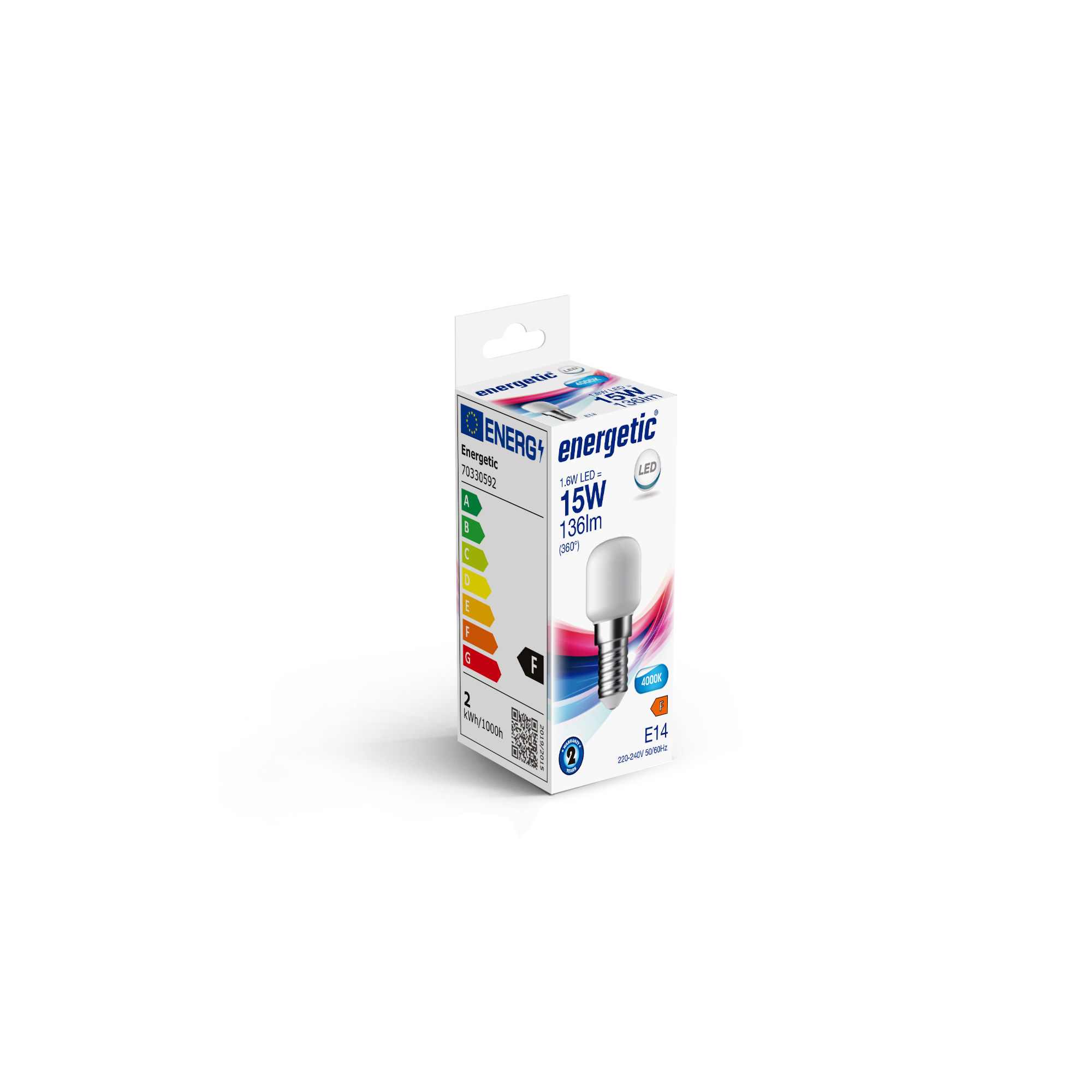 ENERGETIC - LED крушка T25 1.6W 4000k 136lm - Е14 матов