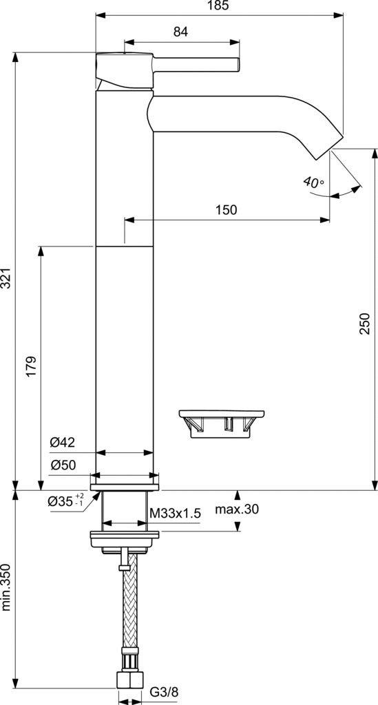 Ideal Standart - BC269AA СМУ ceraline стщ vessel хром 