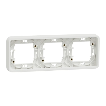 Schneider - Рамка скрит монтаж хоризонтална 3X IP55 Бял Mureva Styl MUR39109