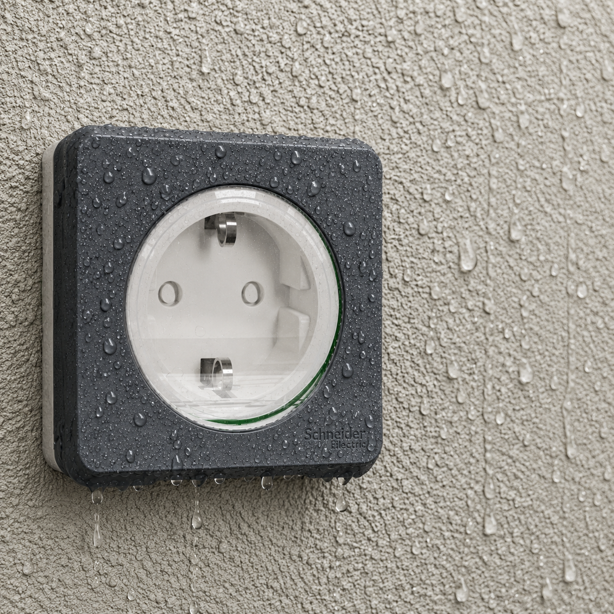 Schneider Mureva контакт с детска защита 16A IP55 - Антрацит  mur36134