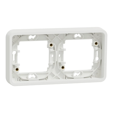 Schneider - Рамка скрит монтаж хоризонтална 2X IP55 Бял Mureva Styl MUR39101